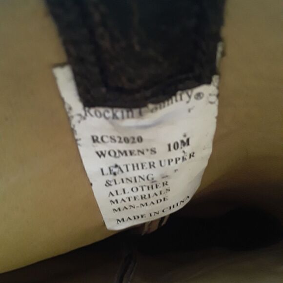 Rockin Country Women's Pointed Toe Leather Cowboy Boots Size 10M - Picture 10 of 11